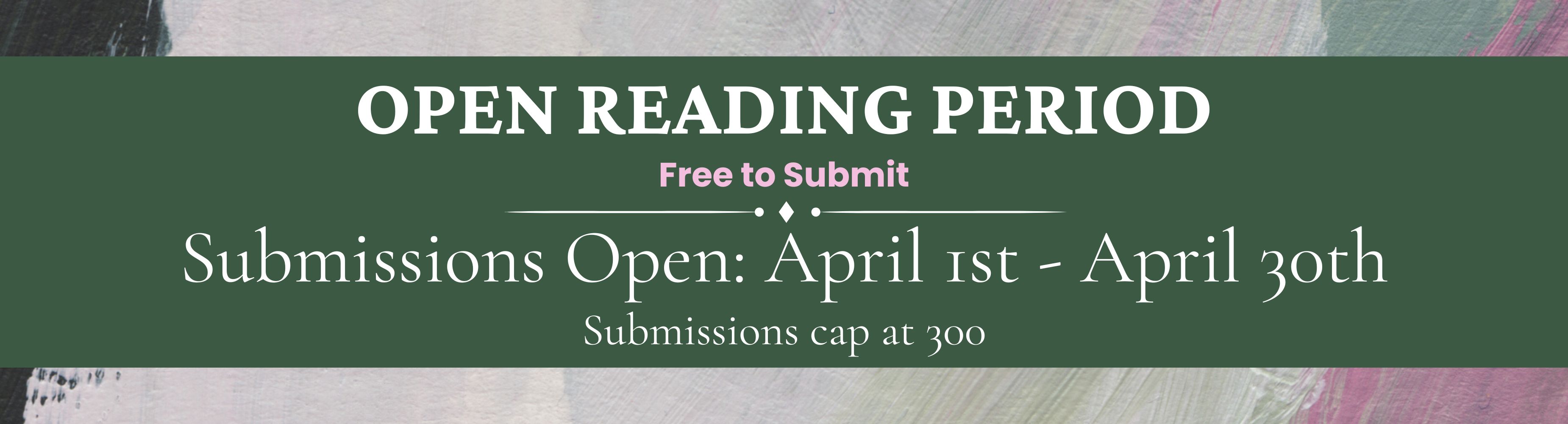 Banner: Open Reading Period